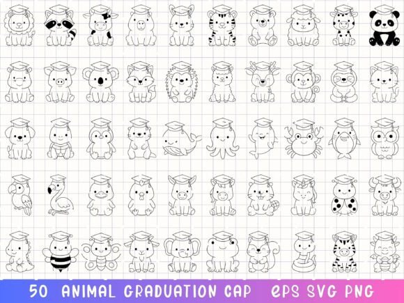 50 Graduation Animal Svg Graduation Cap
