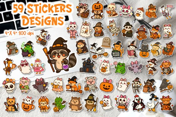 Spooky, Sweet, and Sarcastic: Designing with Cute Halloween Animal Stickers